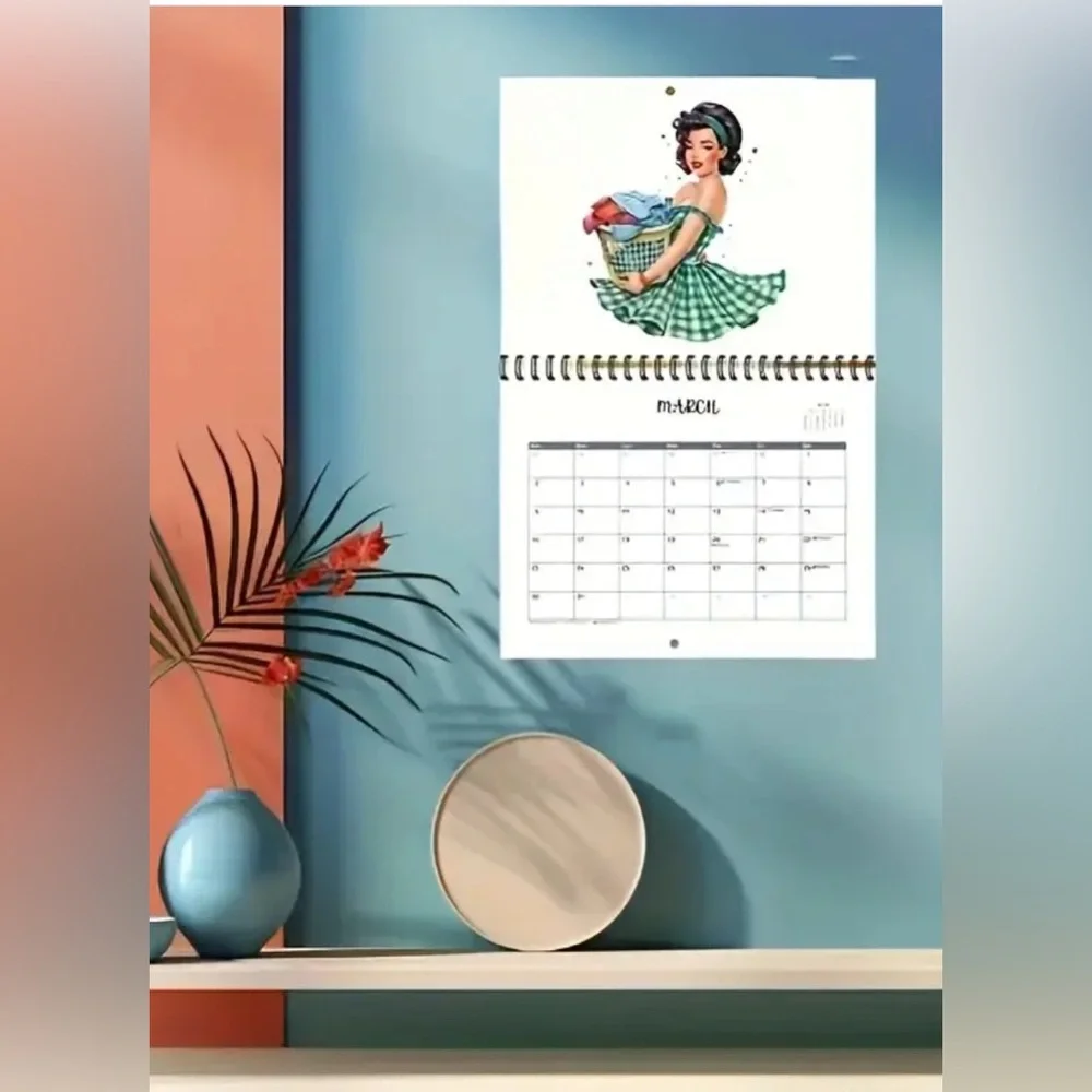 Vintage Household Themed Paper Calendar
